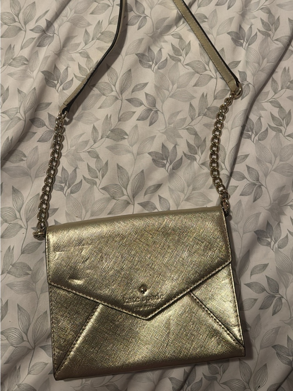 kate spade Metallic Gold Envelope Wristlet Clutch